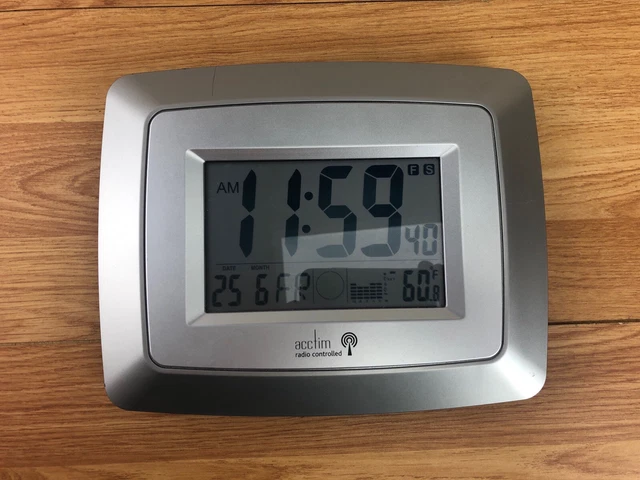 ACCTIM RADIO CONTROLLED Digital Clock Model 74460 Wall Mounted Or Free ...