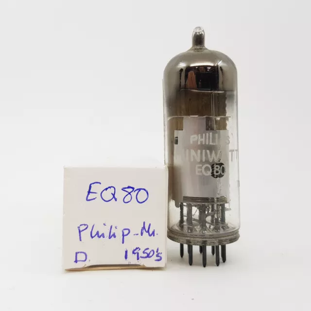 1 X EQ80 - 6BE7 PHILIPS MINIWATT TUBE. D GETTER. 1950s. NOS. RC31