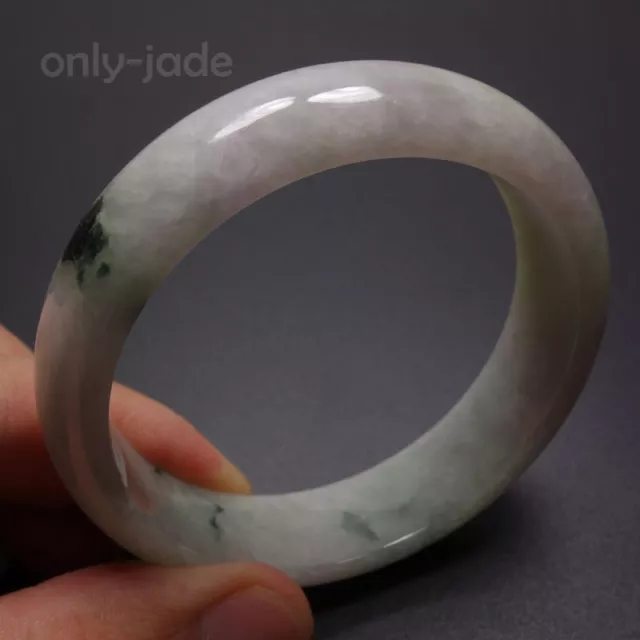 58mm Certified Grade A 100% Natural Green Jadeite Jade Bangle Bracelet Z3079