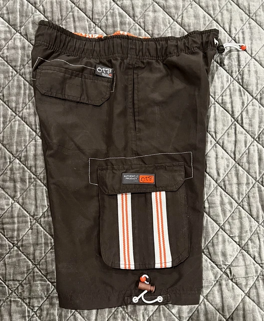 OTB CARGO SHORTS SIZE 8 BOYS Brown Soft Material Elastic Waist Pockets