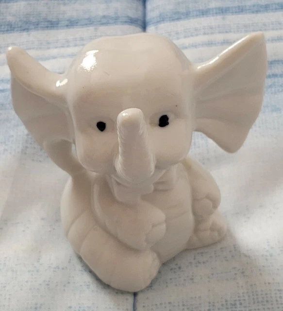 Porcelain Baby Elephant Figurine, Home Decoration