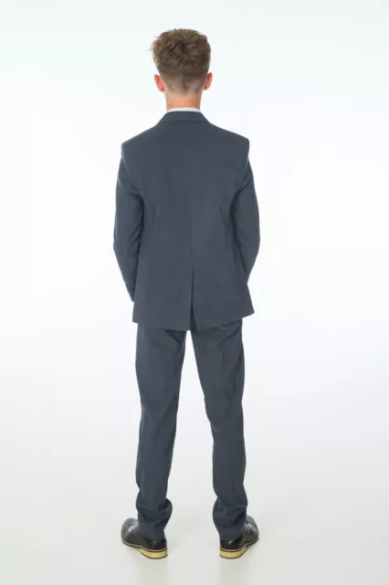 Abiti da ragazzo blu navy 5 pezzi abito da sposa ragazzi pagina ragazzo festa ballo - da 6/9 m a 14 anni 3
