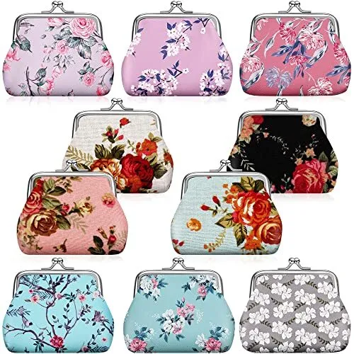 10 Packs Women Coin Purse Small Coin Purses Pouches Cute Change Wallets for W...