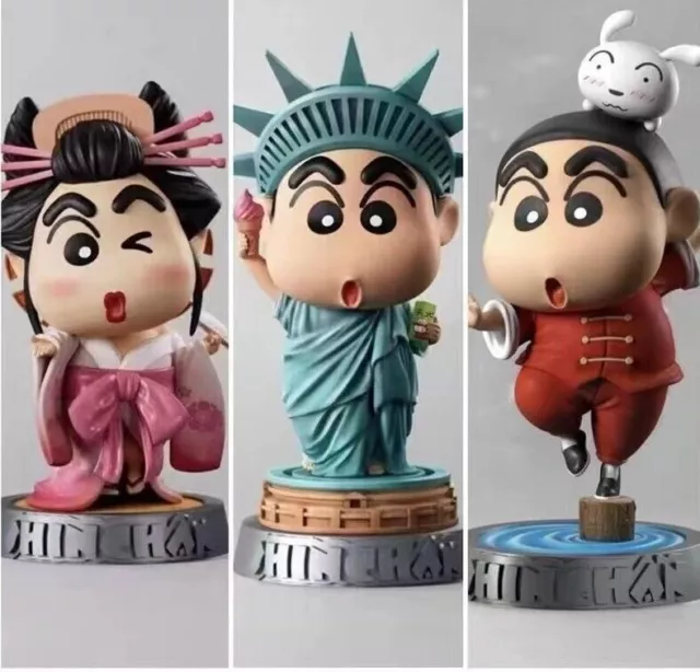 Crayon Shin-Chan Global Travel Anime Figure Decor Art Toy Desktop Ornament Gift