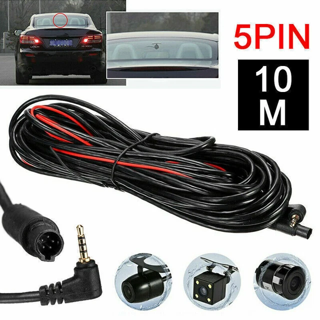 33FT/10M 5 PIN Car DVR Backup Rear View Camera Extension Cable Lead