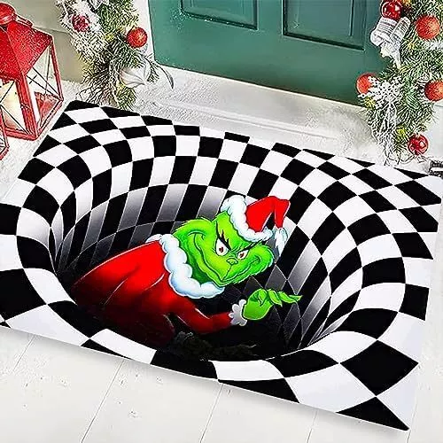 3D Christmas Door Floor Mat Anti-Slip Rug Home Living Room Bedroom Carpet Mats