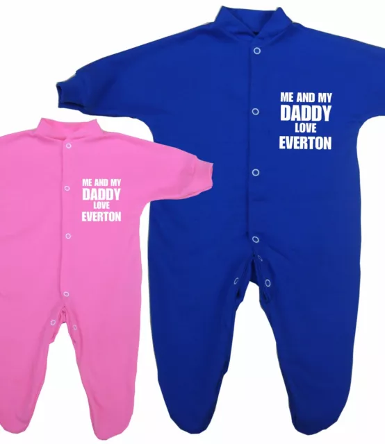 BabyPrem Me + Daddy Love EVERTON Babykleidung Schlafanzug Babygrow Schläfer Geschenke