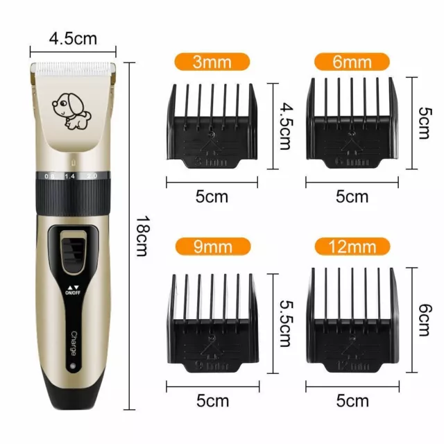 Dog Electric Clipper Comb Hair Trimmer Blade Cat Pet Grooming Horse Cordless USB