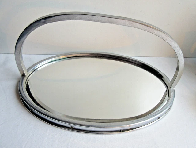 MIROIR CEINTURÉ DE métal avec grande anse: Plateau ovale Art Déco EUR