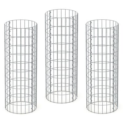 TecTake Gabion panier à pierres mur clôture barrière jardin panier en treillis colonne 