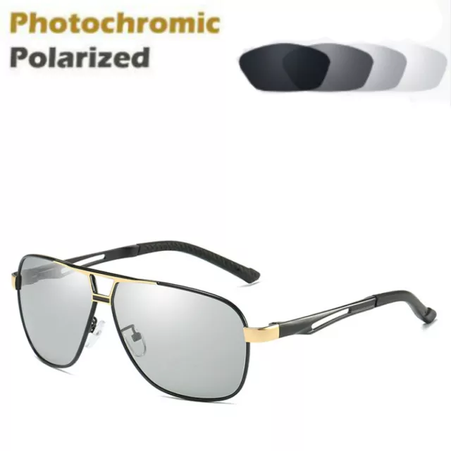 HD Polarized Photochromic Sunglasses Men Chameleon Driving Sport Glasses Eyewear