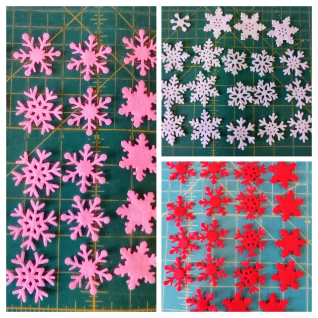 Copos de nieve de fieltro adornos artesanías fabricación de tarjetas paquete diario Navidad