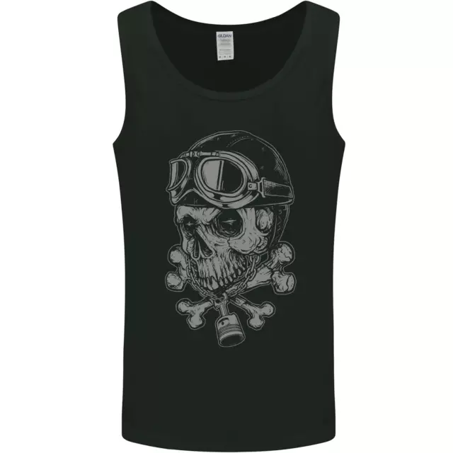 Biker Skull Rider Motorbike Motorcycle Mens Vest Tank Top