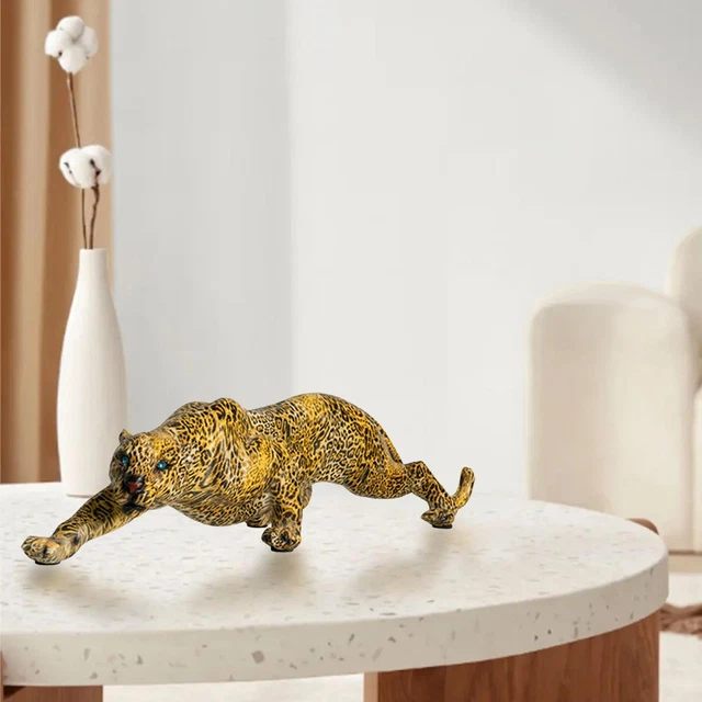 Statue de guépard de table résine artisanat animaux Figurine ornement pour