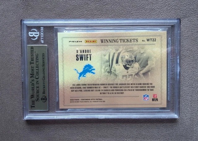 2020 Contenders Optic D'Andre Swift RC Winning Tickets Prizm BGS 9.5 GEM MINT 2