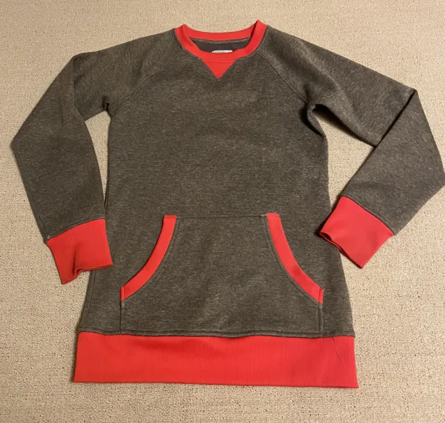 Burton Dryride Womens Small Sweatshirt Kangaroo Pockets Base Layer Top Gray