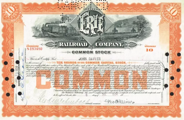 USA ERIE RAILROAD COMPANY stock certificate/bond