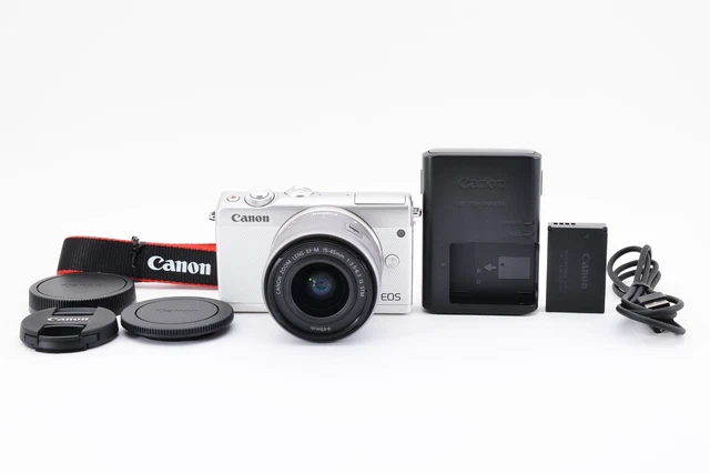 Canon EOS M100 24.2MP Digital Camera White Body w/ 15-45mm Lens From Japan F/S