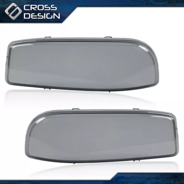 Smoke Lens Headlight Bumper Lamps Lens Cover Fit For 1999-2007 Gmc Sierra Yukon