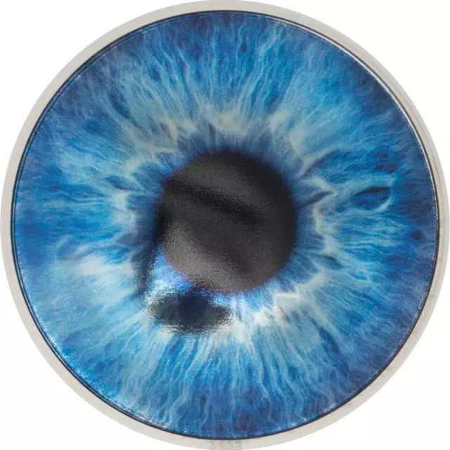 Palau 2022 5$ OCEAN BLUE Coloreyezed Eye 1 Oz silber Münze
