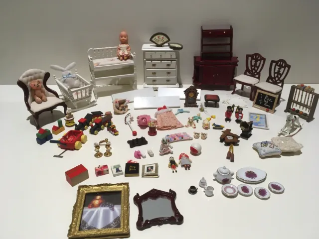 miniature casa delle bambole lotto oltre 70 pz