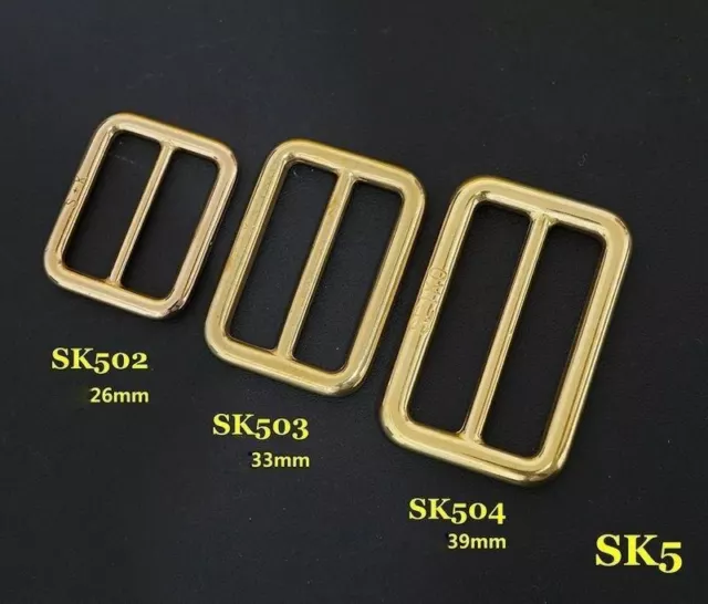 2X Solid Brass Rectangle Buckle Slider Bar Strap Luggage Accessor Leathercraft