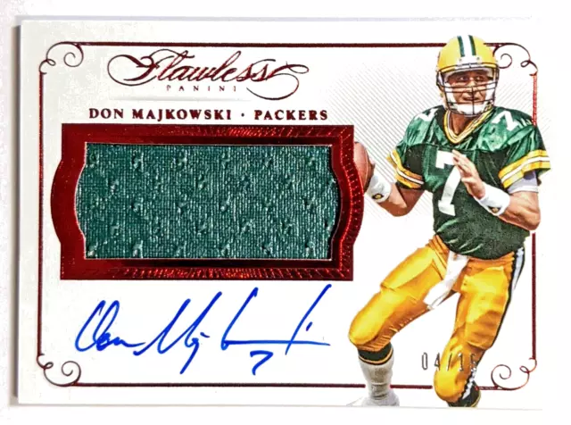 Don Majkowski Patch Auto 2015 Flawless Game Used Relic Autograph Red /15 Packers