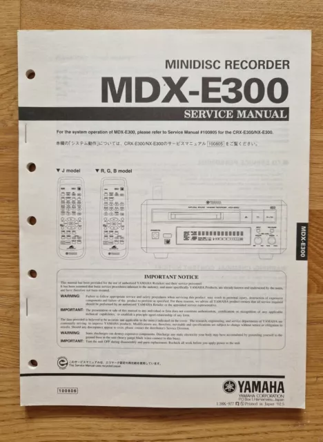 Yamaha MDX-E300 - service manual original EN