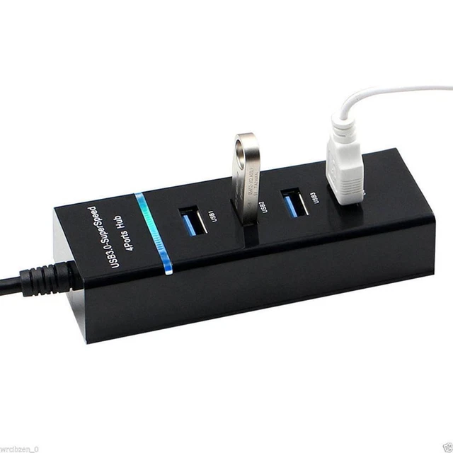 4 Port Adapter HUB Multi High Speed USB 3.0 Cable Expansion Splitter Laptop NP