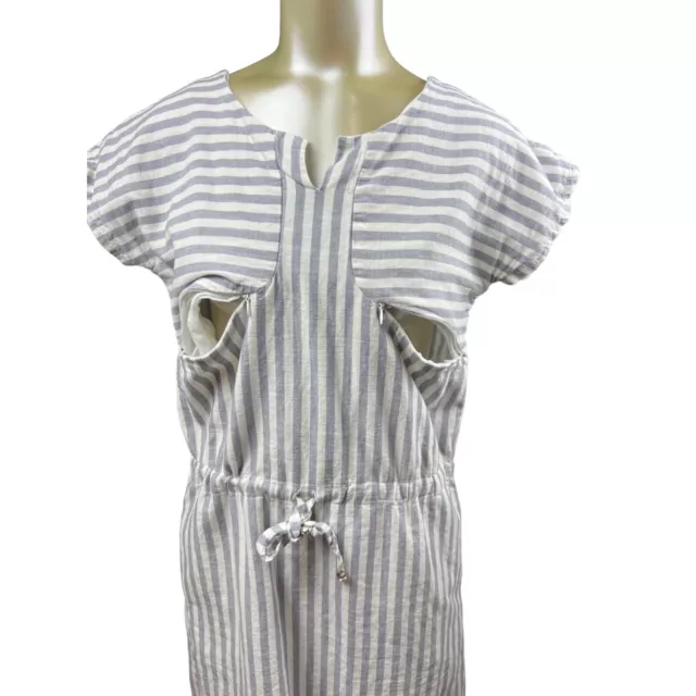 Handmade mama latte nursing breastfeeding striped dress adjustable waist medium 2