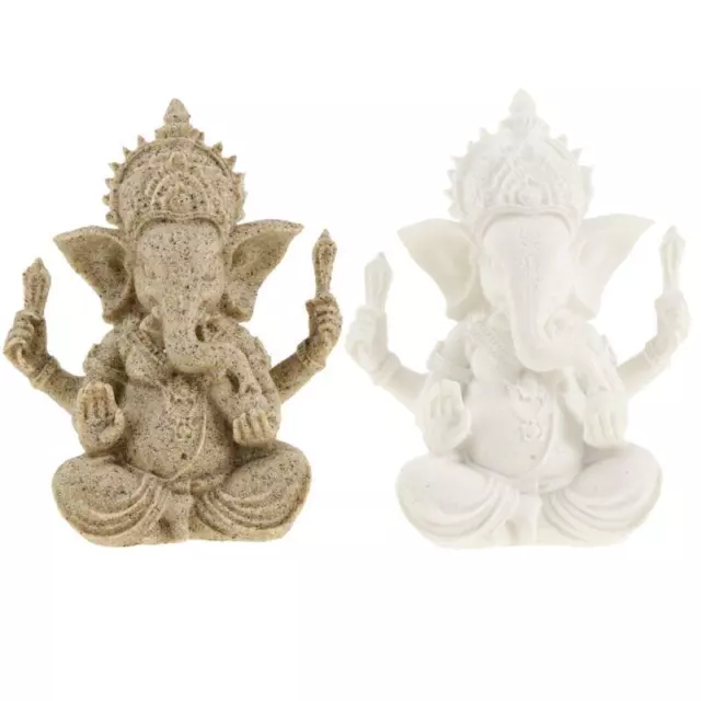 Skulptur aus Sandstein Ganesha Buddha Elefantenstatue Fengshui Glücksfigur