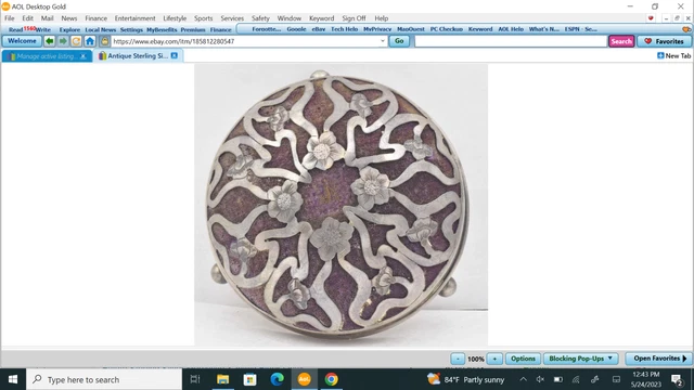 Antique Sterling Silver Hallmarked Open Filigree Design Large Size Pin Cushion