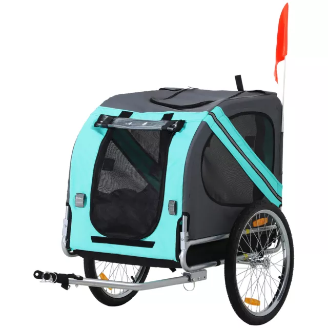 Pet Bicycle Trailer Dog Cat Bike Carrier Water Resistant W/ Hitch Coupler Green