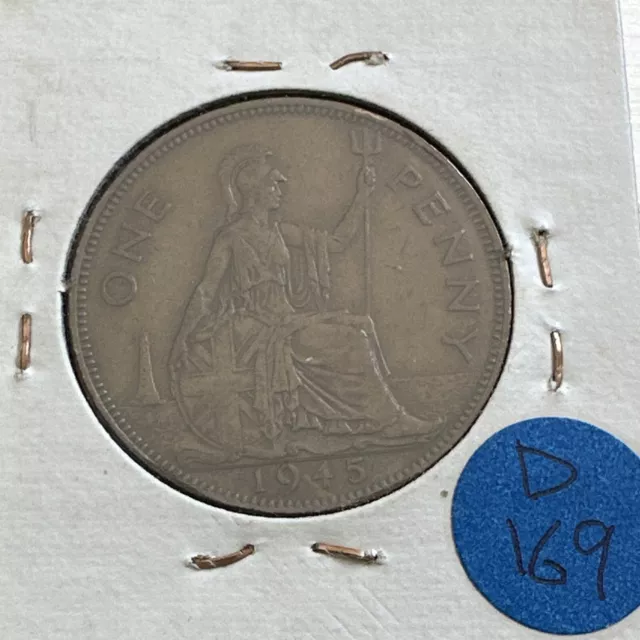 UK great britain penny 1945  (3411797/D169)