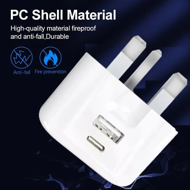For iPhone 14 13 12 11 Pro XR X Fast Charging 20W USB-C QC PD Plug Charger Cable