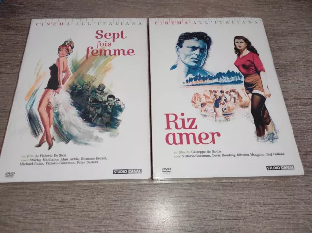 * Lot De 2 Dvd Neuf Sous Blister Cinema Italien -  Sept Fois Femme + Riz Amer