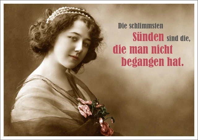 Postkarte Spruch lustig Die schlimmsten Sünden sind die, die man nicht begang...