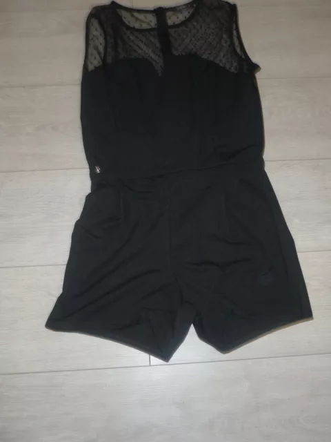 Combinaison short noire sans manche plumetis taille 36 swarosvski Star by S