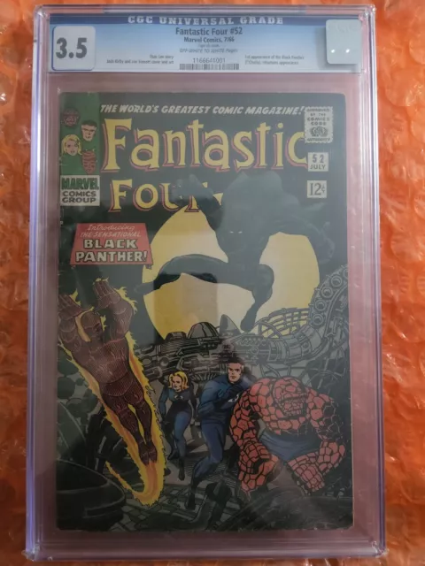 Fantastic Four #52 - 1st App of the Black Panther - CGC Grade 3.5 - 1966