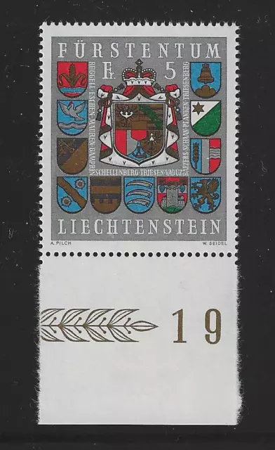 Liechtenstein Briefmarke von 1973 Mi.Nr. 590 ** postfrisch Wappen