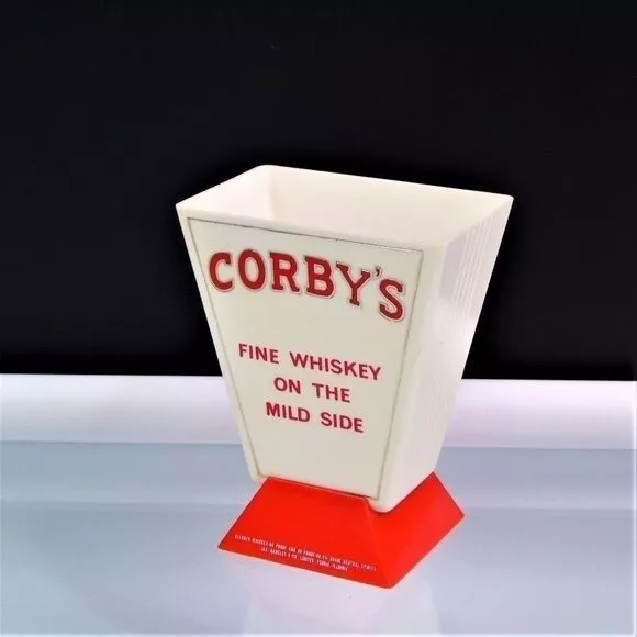 Vintage Corbys Whiskey Advertising Bar Display Straw & Stirrer Holder Claremould