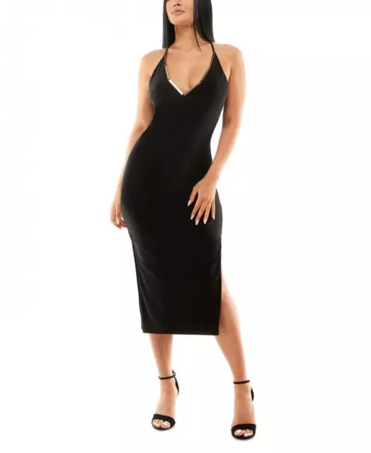 $89 bebe  Women's Midi Sleeveless Round Neck Sheath Dress Z6