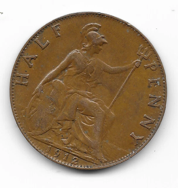 ROYAUME UNI 1 HALF PENNY 1912 GEORGIUS V ANGLETERRE   voir scan