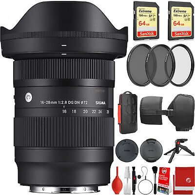 Sigma 16-28mm f/2.8 DG DN Contemporary Lens for Leica L-Mount with 128GB Bundle