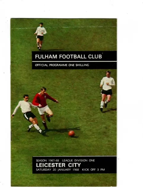 1967/68 Fulham v Leicester City Football Programme
