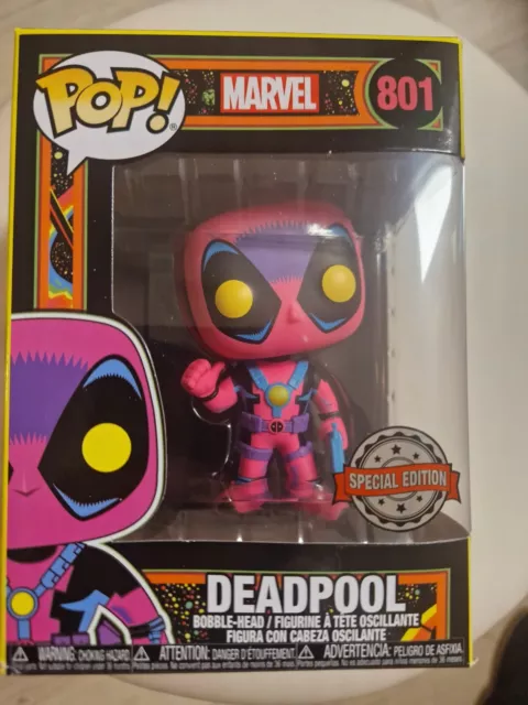 Funko Pop 801 Marvel Deadpool Blacklight Special Edition Vinyl Figur Neu OVP!