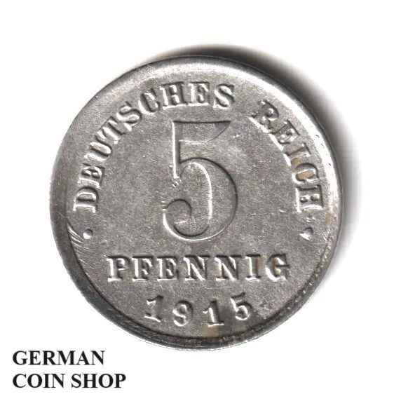 5 Pfennig Eisen 1915 F - SEHR SELTEN - Deutsches Reich Kaiserreich