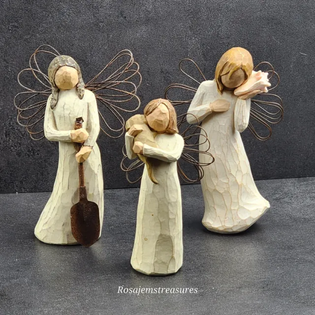 DEMDACO Willow Tree Angels, Set of 3 Angels By Susan Lordi, Animal Lover