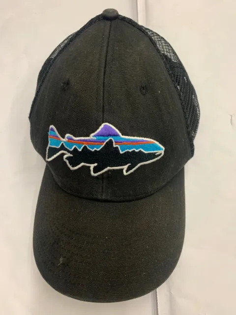 Patagonia Hat Cap Snap Back Adjustable Black Blue Pre Owned HT 4+143