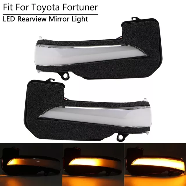 For Toyota Fortuner Innova Hilux Revo 2017-2022 LED Side Mirror Turn Light Clear